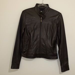 Cache Black 100% Leather Jacket - Size 4